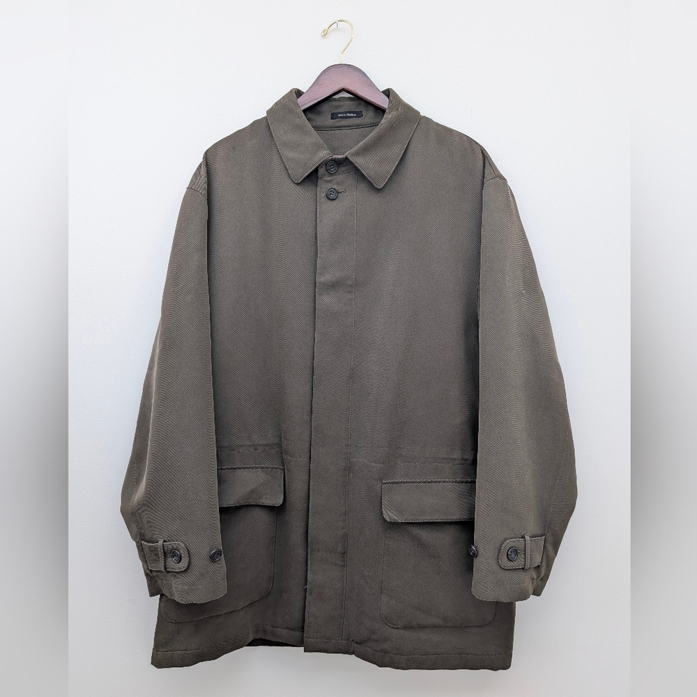 Sanyo Japanese Men's XL Classic Military Field Trench Jacket in Olive Army Green